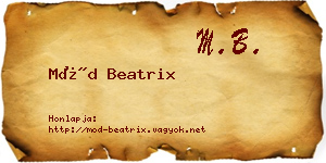 Mód Beatrix névjegykártya
