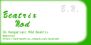 beatrix mod business card