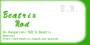 beatrix mod business card
